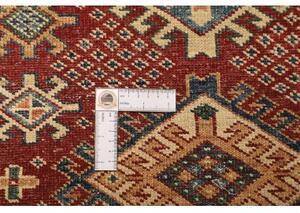 Tappeto Kazak Fine Geometrico Rosso Scuro Avorio 91x155 Cm
