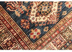 Tappeto Kazak Fine Stilizzato Blu Beige 100x147 Cm