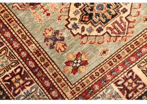 Tappeto Kazak Fine Stilizzato Verde Salvia Rosso Mattone 100x155 Cm