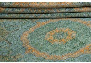 Tappeto Kairo Stilizzato Verde Petrolio Arancione 272x356 Cm