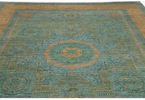 Tappeto Kairo Stilizzato Verde Petrolio Arancione 272x356 Cm