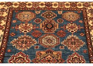 Tappeto Kazak Fine Geometrico Blu Avorio 101x151 Cm