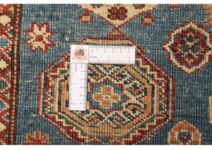 Tappeto Kazak Fine Geometrico Blu Avorio 101x151 Cm