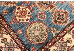 Tappeto Kazak Fine Geometrico Blu Avorio 101x151 Cm