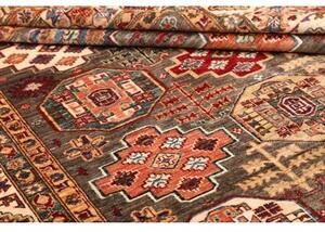 Tappeto Kazak Fine Geometrico Marrone Multicolore 202x300 Cm