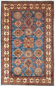 Tappeto Kazak Fine Geometrico Blu Beige 96x147 Cm