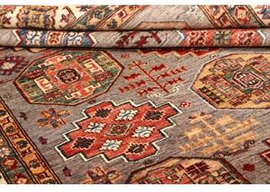 Tappeto Kazak Fine Geometrico Grigio Taupe Multicolore 210x307 Cm
