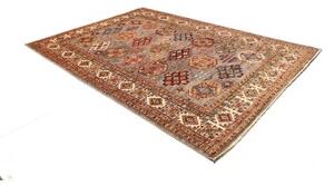 Tappeto Kazak Fine Geometrico Grigio Taupe Multicolore 210x307 Cm