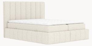 Letto boxspring in bouclé fatto a mano con contenitore Moretti, H4