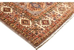 Tappeto Kazak Fine Geometrico Grigio Taupe Multicolore 210x307 Cm