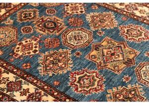 Tappeto Kazak Fine Geometrico Blu Avorio 101x151 Cm
