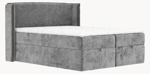 Letto boxspring in ciniglia fatto a mano con contenitore Passion, H4