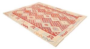 Tappeto Kilim Geometrico Rosso Avorio 183x245 Cm