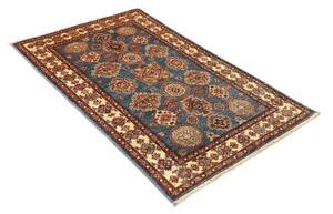 Tappeto Kazak Fine Geometrico Blu Avorio 101x151 Cm