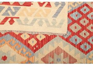 Tappeto Kilim Geometrico Rosso Avorio 183x245 Cm