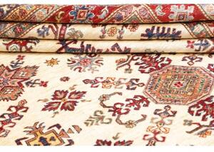 Tappeto Kazak Fine Stilizzato Avorio Rosso 202x297 Cm