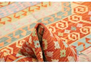 Tappeto Kilim Stilizzato Rosso Multicolore 203x290 Cm