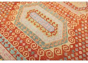 Tappeto Kilim Stilizzato Rosso Multicolore 203x290 Cm