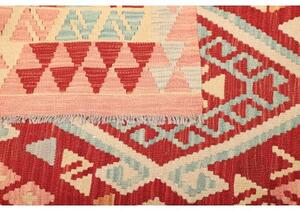 Tappeto Kilim Geometrico Rosso Azzurro 180x231 Cm