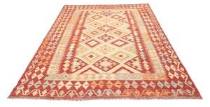 Tappeto Kilim Geometrico Rosso Mattone Avorio 174x242 Cm
