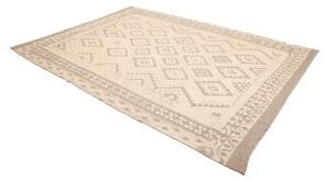 Tappeto Kilim Geometrico Beige Avorio 213x289 Cm