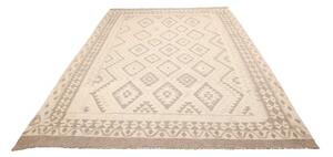Tappeto Kilim Geometrico Beige Avorio 213x289 Cm