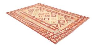 Tappeto Kilim Geometrico Rosso Mattone Avorio 174x242 Cm
