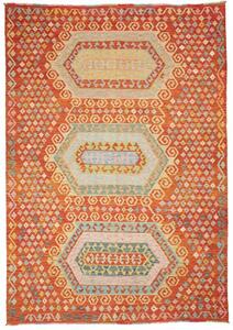 Tappeto Kilim Stilizzato Rosso Multicolore 203x290 Cm