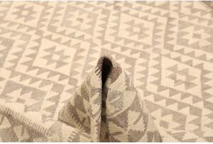 Tappeto Kilim Geometrico Beige Marrone 206x302 Cm