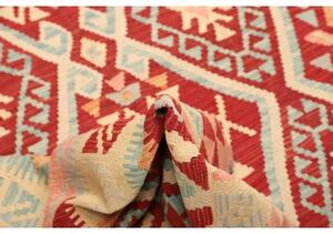 Tappeto Kilim Geometrico Rosso Azzurro 180x231 Cm