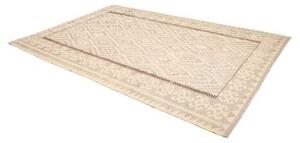 Tappeto Kilim Geometrico Beige Marrone 202x298 Cm