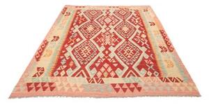 Tappeto Kilim Geometrico Rosso Azzurro 180x231 Cm