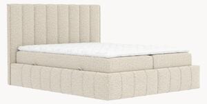 Letto boxspring in bouclé fatto a mano con contenitore Moretti, H4