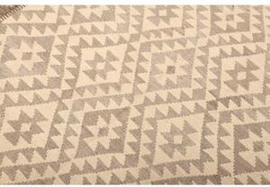 Tappeto Kilim Geometrico Beige Marrone 206x302 Cm