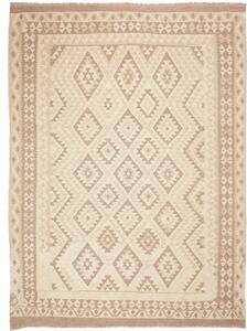 Tappeto Kilim Geometrico Beige Avorio 213x289 Cm