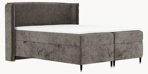 Letto boxspring in ciniglia fatto a mano con contenitore Segni