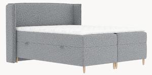 Letto boxspring in bouclé fatto a mano con contenitore Segni