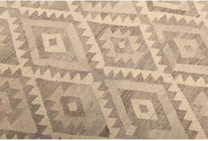 Tappeto Kilim Geometrico Beige Marrone 202x298 Cm