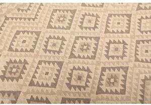 Tappeto Kilim Geometrico Beige Avorio 213x289 Cm