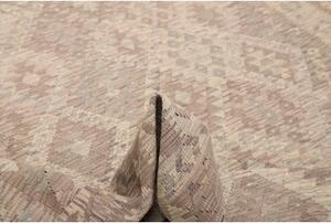 Tappeto Kilim Geometrico Marrone Tortora Beige 209x278 Cm