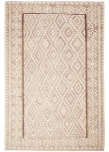 Tappeto Kilim Geometrico Beige Marrone 202x298 Cm