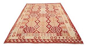 Tappeto Kilim Geometrico Rosso Beige 176x252 Cm