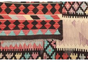 Tappeto Kilim Geometrico Marrone Scuro Multicolore 199x309 Cm