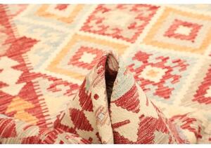 Tappeto Kilim Geometrico Rosso Mattone Avorio 174x242 Cm
