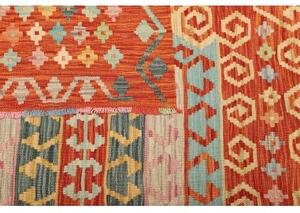 Tappeto Kilim Stilizzato Rosso Multicolore 203x290 Cm