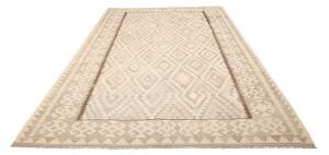 Tappeto Kilim Geometrico Beige Marrone 202x298 Cm