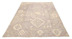 Tappeto Kilim Geometrico Grigio Tortora Lavanda 172x243 Cm