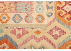 Tappeto Kilim Stilizzato Becco Di Corda Rosa 155x193 Cm