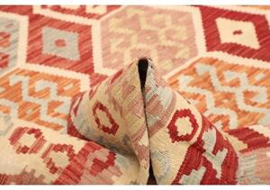 Tappeto Kilim Geometrico Rosso Beige 176x252 Cm