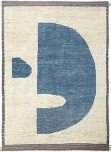 Tappeto Berbero Geometrico Avorio Blu 172x245 Cm